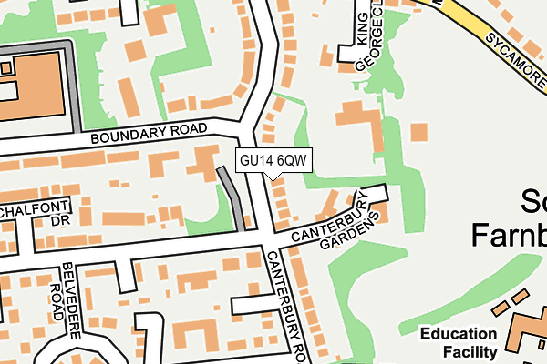GU14 6QW map - OS OpenMap – Local (Ordnance Survey) GU14 6QW map - OS OpenMap – Local (Ordnance Survey)