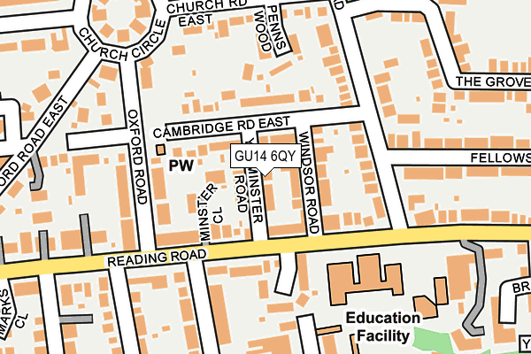 GU14 6QY map - OS OpenMap – Local (Ordnance Survey) GU14 6QY map - OS OpenMap – Local (Ordnance Survey)