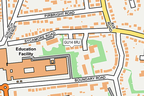 GU14 6RJ map - OS OpenMap – Local (Ordnance Survey) GU14 6RJ map - OS OpenMap – Local (Ordnance Survey)