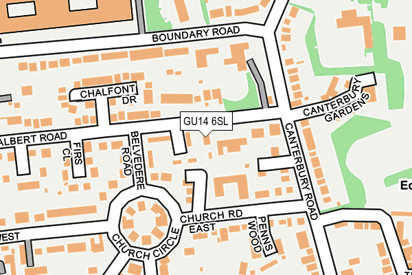GU14 6SL map - OS OpenMap – Local (Ordnance Survey) GU14 6SL map - OS OpenMap – Local (Ordnance Survey)