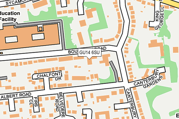 GU14 6SU map - OS OpenMap – Local (Ordnance Survey) GU14 6SU map - OS OpenMap – Local (Ordnance Survey)
