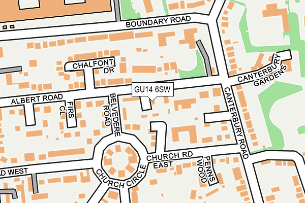 GU14 6SW map - OS OpenMap – Local (Ordnance Survey) GU14 6SW map - OS OpenMap – Local (Ordnance Survey)