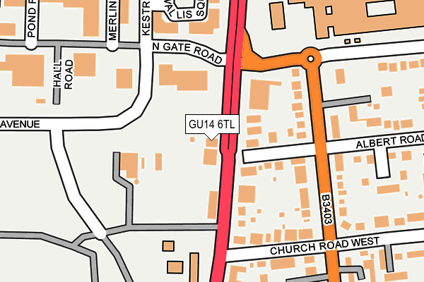 GU14 6TL map - OS OpenMap – Local (Ordnance Survey) GU14 6TL map - OS OpenMap – Local (Ordnance Survey)