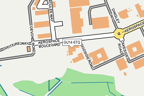 GU14 6TQ map - OS OpenMap – Local (Ordnance Survey) GU14 6TQ map - OS OpenMap – Local (Ordnance Survey)