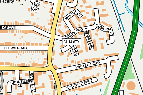 GU14 6TY map - OS OpenMap – Local (Ordnance Survey) GU14 6TY map - OS OpenMap – Local (Ordnance Survey)