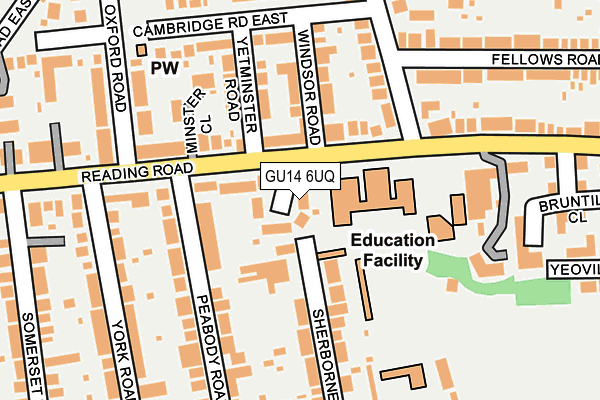 GU14 6UQ map - OS OpenMap – Local (Ordnance Survey) GU14 6UQ map - OS OpenMap – Local (Ordnance Survey)