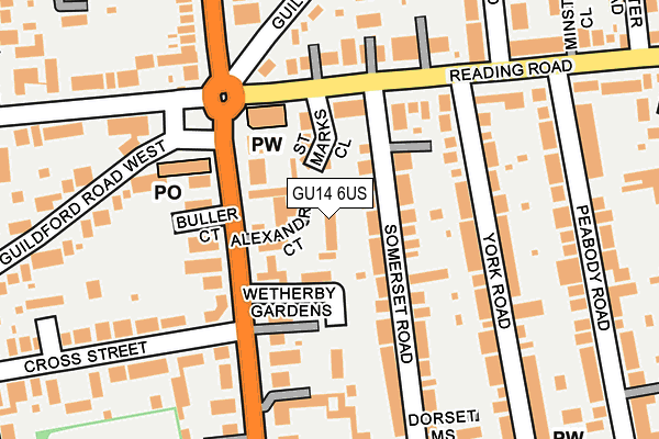 GU14 6US map - OS OpenMap – Local (Ordnance Survey) GU14 6US map - OS OpenMap – Local (Ordnance Survey)