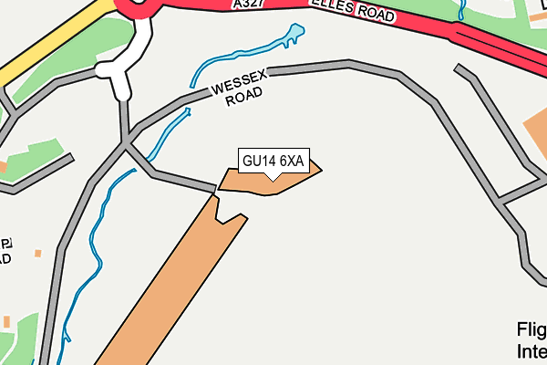 GU14 6XA map - OS OpenMap – Local (Ordnance Survey)