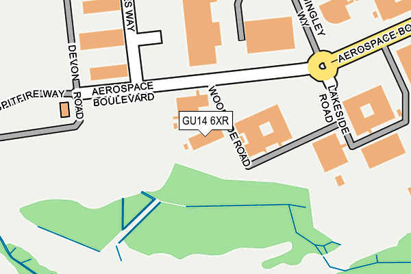 GU14 6XR map - OS OpenMap – Local (Ordnance Survey) GU14 6XR map - OS OpenMap – Local (Ordnance Survey)