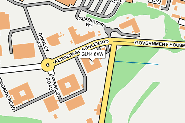 GU14 6XW map - OS OpenMap – Local (Ordnance Survey) GU14 6XW map - OS OpenMap – Local (Ordnance Survey)