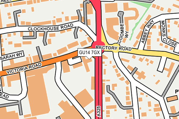 GU14 7GX map - OS OpenMap – Local (Ordnance Survey) GU14 7GX map - OS OpenMap – Local (Ordnance Survey)