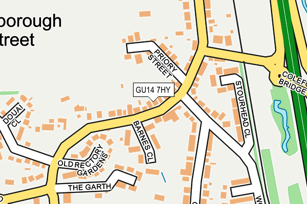 GU14 7HY map - OS OpenMap – Local (Ordnance Survey) GU14 7HY map - OS OpenMap – Local (Ordnance Survey)