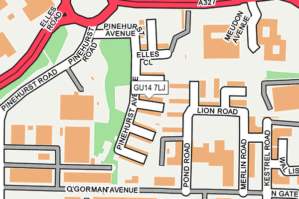 GU14 7LJ map - OS OpenMap – Local (Ordnance Survey) GU14 7LJ map - OS OpenMap – Local (Ordnance Survey)