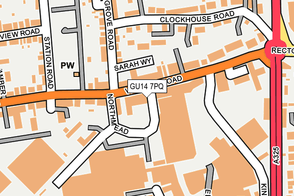GU14 7PQ map - OS OpenMap – Local (Ordnance Survey) GU14 7PQ map - OS OpenMap – Local (Ordnance Survey)