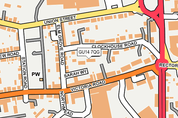 GU14 7QG map - OS OpenMap – Local (Ordnance Survey) GU14 7QG map - OS OpenMap – Local (Ordnance Survey)