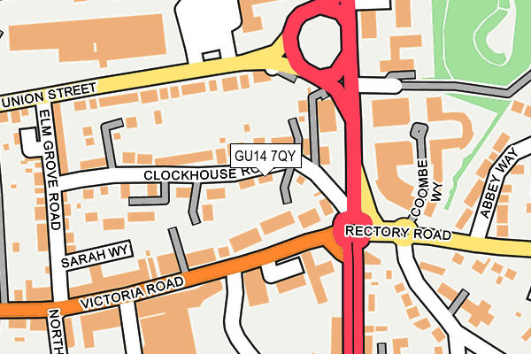 GU14 7QY map - OS OpenMap – Local (Ordnance Survey) GU14 7QY map - OS OpenMap – Local (Ordnance Survey)