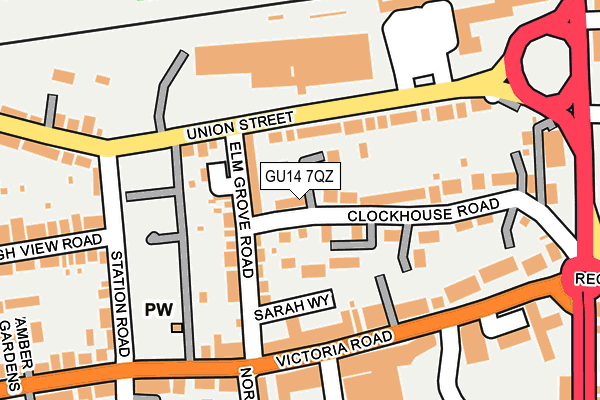 GU14 7QZ map - OS OpenMap – Local (Ordnance Survey) GU14 7QZ map - OS OpenMap – Local (Ordnance Survey)