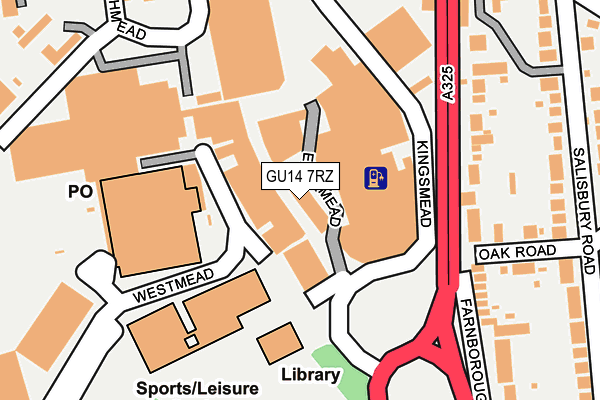 GU14 7RZ map - OS OpenMap – Local (Ordnance Survey) GU14 7RZ map - OS OpenMap – Local (Ordnance Survey)