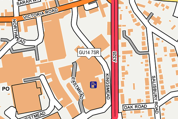 GU14 7SR map - OS OpenMap – Local (Ordnance Survey) GU14 7SR map - OS OpenMap – Local (Ordnance Survey)