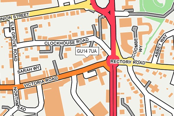 GU14 7UA map - OS OpenMap – Local (Ordnance Survey) GU14 7UA map - OS OpenMap – Local (Ordnance Survey)
