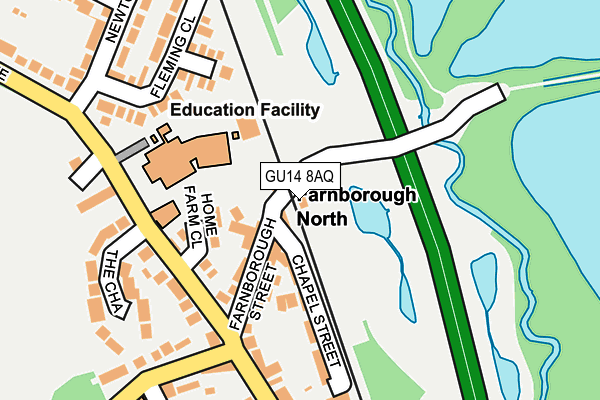 GU14 8AQ map - OS OpenMap – Local (Ordnance Survey) GU14 8AQ map - OS OpenMap – Local (Ordnance Survey)