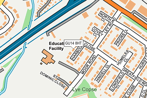 GU14 8HT map - OS OpenMap – Local (Ordnance Survey) GU14 8HT map - OS OpenMap – Local (Ordnance Survey)