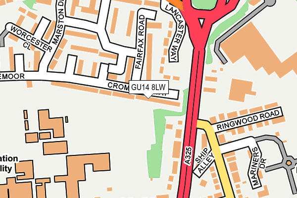 GU14 8LW map - OS OpenMap – Local (Ordnance Survey) GU14 8LW map - OS OpenMap – Local (Ordnance Survey)