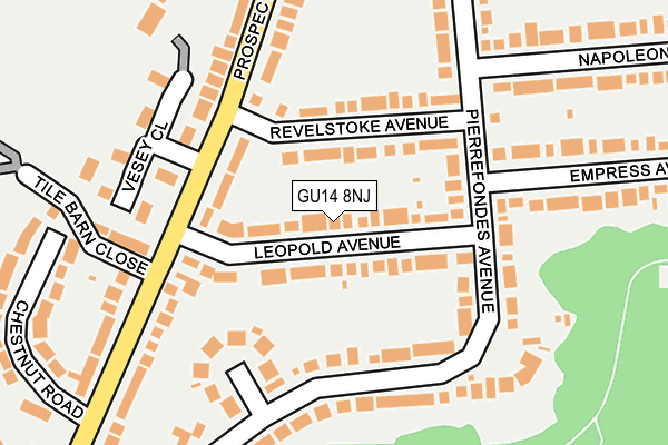 GU14 8NJ map - OS OpenMap – Local (Ordnance Survey) GU14 8NJ map - OS OpenMap – Local (Ordnance Survey)
