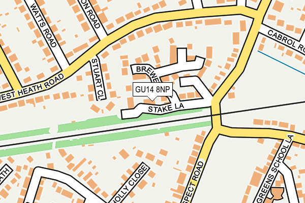 GU14 8NP map - OS OpenMap – Local (Ordnance Survey) GU14 8NP map - OS OpenMap – Local (Ordnance Survey)