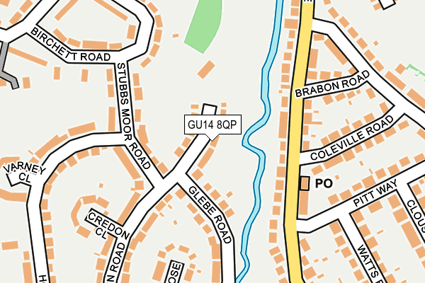 GU14 8QP map - OS OpenMap – Local (Ordnance Survey) GU14 8QP map - OS OpenMap – Local (Ordnance Survey)