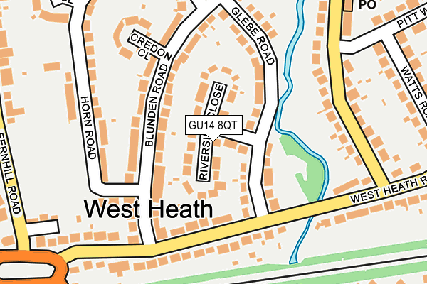 GU14 8QT map - OS OpenMap – Local (Ordnance Survey)