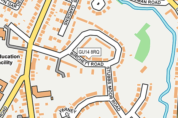 GU14 8RQ map - OS OpenMap – Local (Ordnance Survey) GU14 8RQ map - OS OpenMap – Local (Ordnance Survey)