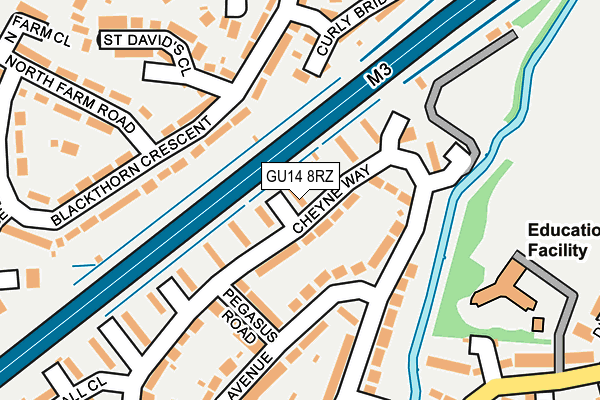 GU14 8RZ map - OS OpenMap – Local (Ordnance Survey) GU14 8RZ map - OS OpenMap – Local (Ordnance Survey)