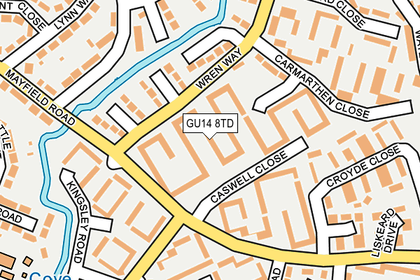 GU14 8TD map - OS OpenMap – Local (Ordnance Survey) GU14 8TD map - OS OpenMap – Local (Ordnance Survey)