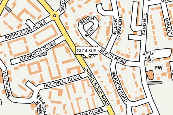 GU14 8US map - OS OpenMap – Local (Ordnance Survey) GU14 8US map - OS OpenMap – Local (Ordnance Survey)