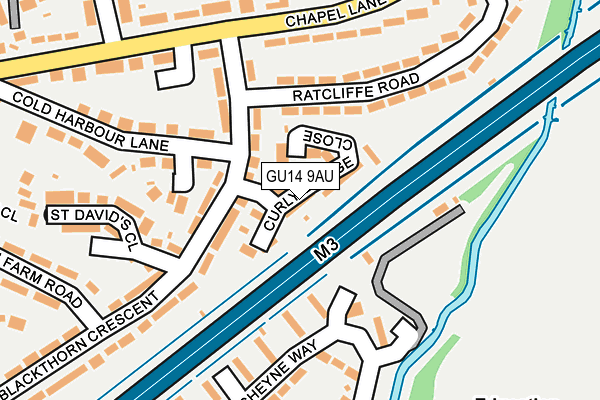 GU14 9AU map - OS OpenMap – Local (Ordnance Survey) GU14 9AU map - OS OpenMap – Local (Ordnance Survey)