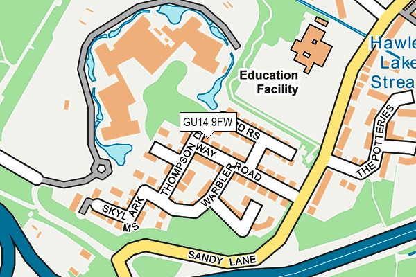 GU14 9FW map - OS OpenMap – Local (Ordnance Survey) GU14 9FW map - OS OpenMap – Local (Ordnance Survey)