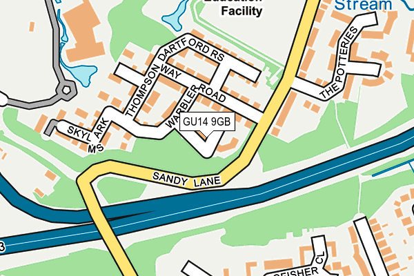 GU14 9GB map - OS OpenMap – Local (Ordnance Survey) GU14 9GB map - OS OpenMap – Local (Ordnance Survey)