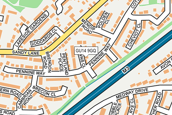 GU14 9GQ map - OS OpenMap – Local (Ordnance Survey) GU14 9GQ map - OS OpenMap – Local (Ordnance Survey)
