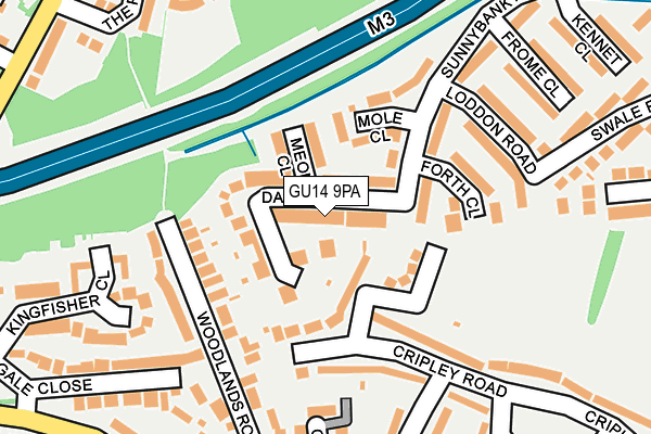 GU14 9PA map - OS OpenMap – Local (Ordnance Survey) GU14 9PA map - OS OpenMap – Local (Ordnance Survey)
