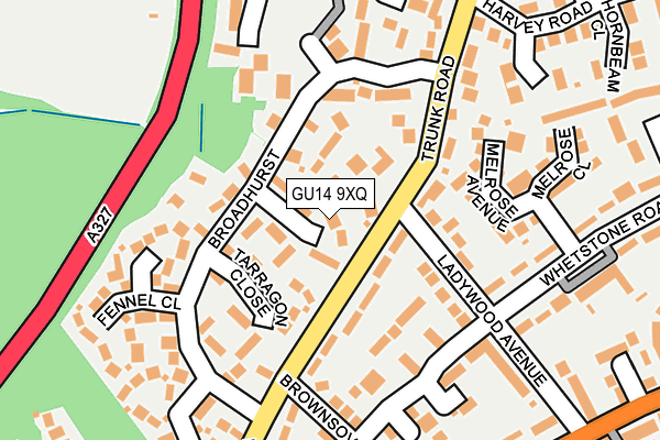 GU14 9XQ map - OS OpenMap – Local (Ordnance Survey) GU14 9XQ map - OS OpenMap – Local (Ordnance Survey)