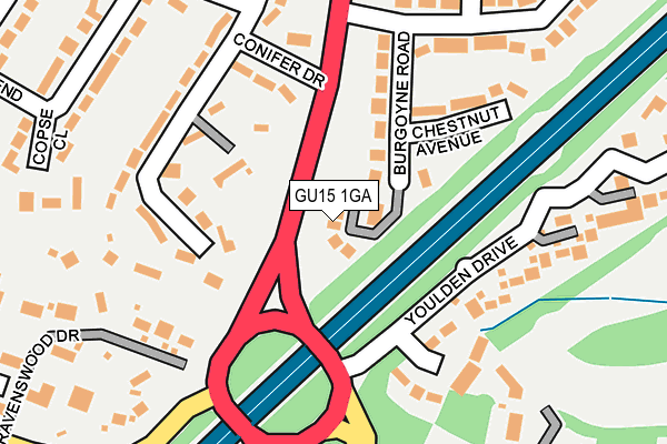 GU15 1GA map - OS OpenMap – Local (Ordnance Survey) GU15 1GA map - OS OpenMap – Local (Ordnance Survey)