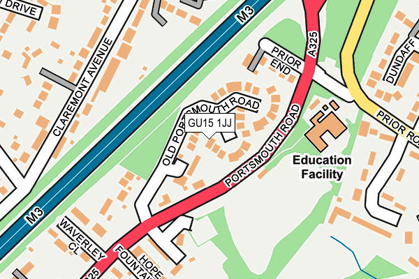 GU15 1JJ map - OS OpenMap – Local (Ordnance Survey) GU15 1JJ map - OS OpenMap – Local (Ordnance Survey)