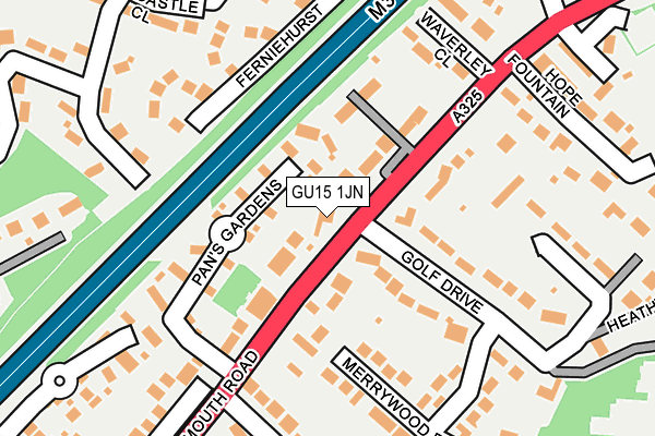 GU15 1JN map - OS OpenMap – Local (Ordnance Survey) GU15 1JN map - OS OpenMap – Local (Ordnance Survey)