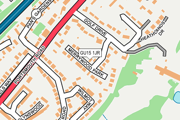 GU15 1JR map - OS OpenMap – Local (Ordnance Survey) GU15 1JR map - OS OpenMap – Local (Ordnance Survey)