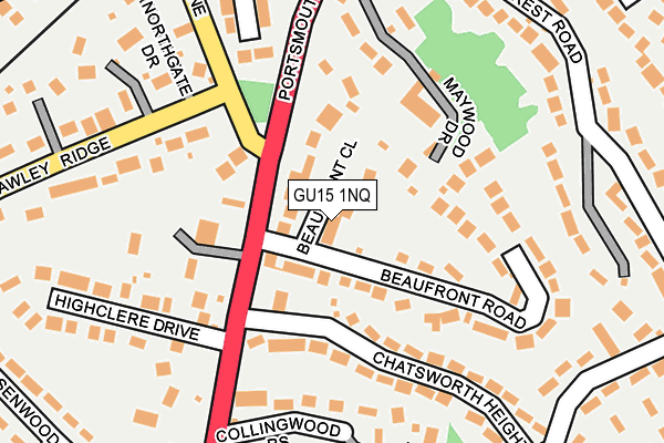 GU15 1NQ map - OS OpenMap – Local (Ordnance Survey) GU15 1NQ map - OS OpenMap – Local (Ordnance Survey)