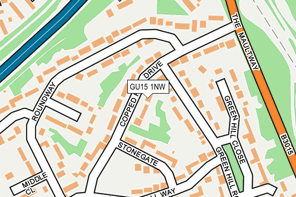 GU15 1NW map - OS OpenMap – Local (Ordnance Survey) GU15 1NW map - OS OpenMap – Local (Ordnance Survey)