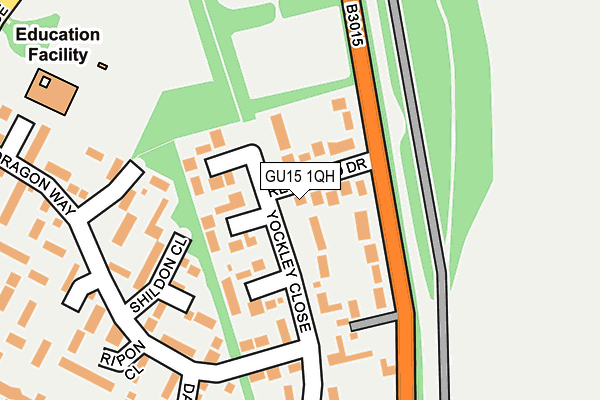 GU15 1QH map - OS OpenMap – Local (Ordnance Survey) GU15 1QH map - OS OpenMap – Local (Ordnance Survey)