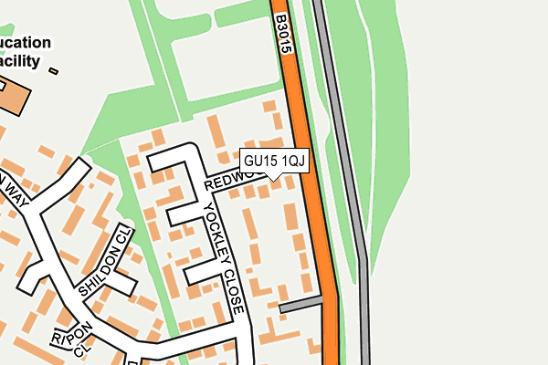 GU15 1QJ map - OS OpenMap – Local (Ordnance Survey) GU15 1QJ map - OS OpenMap – Local (Ordnance Survey)