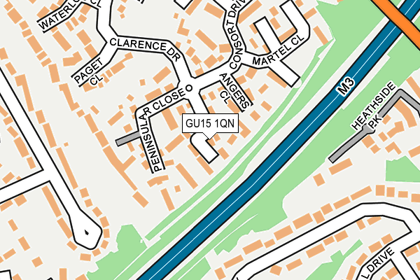 GU15 1QN map - OS OpenMap – Local (Ordnance Survey) GU15 1QN map - OS OpenMap – Local (Ordnance Survey)